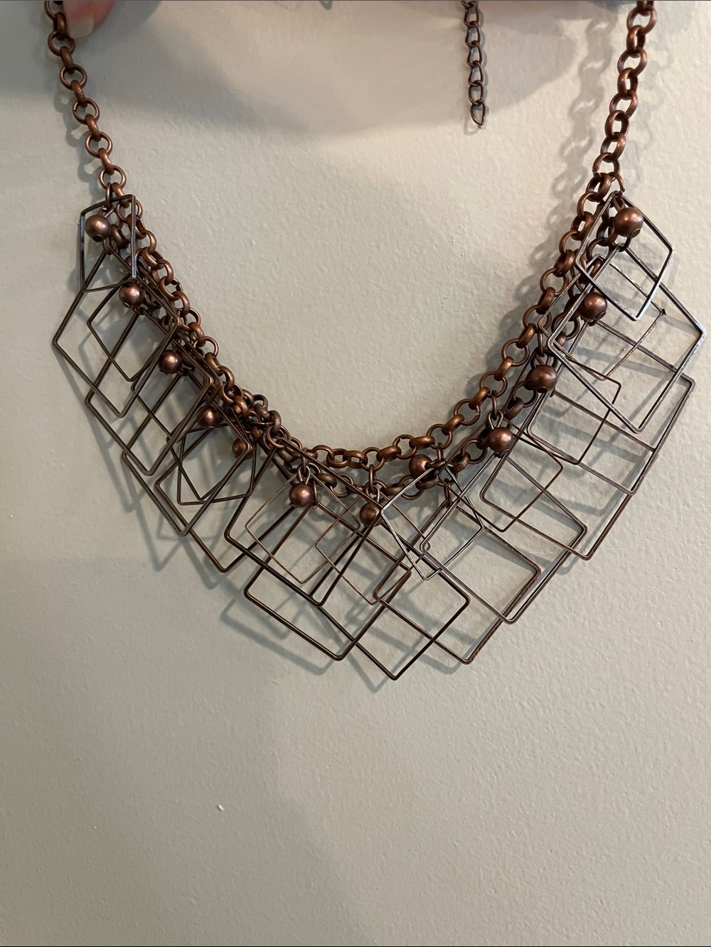 paparazzi Copper Tone Layered Geometric Necklace and Earring Set